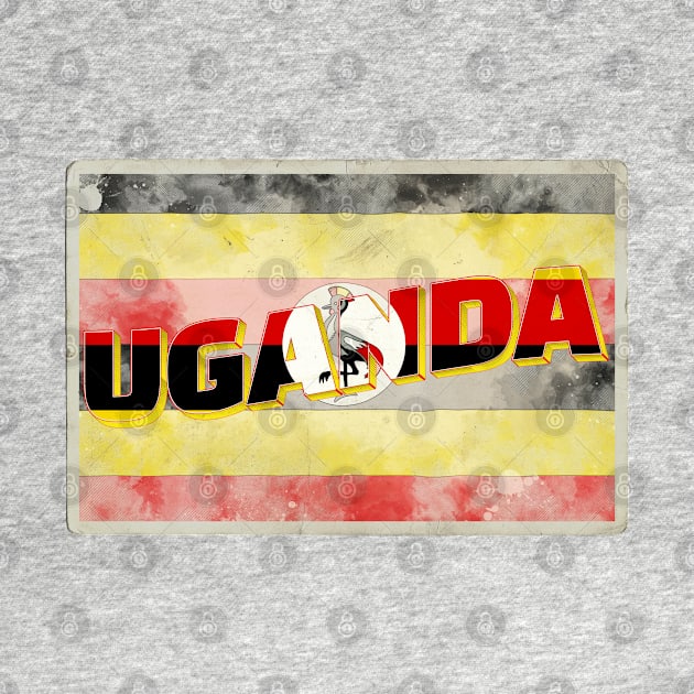 Uganda vintage style retro souvenir by DesignerPropo